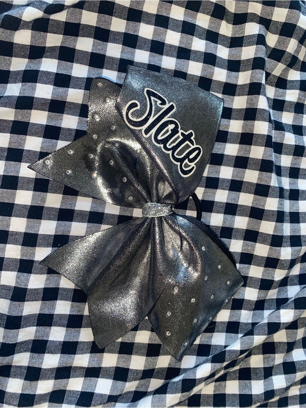 CA Metallic Silver Cheer Bow